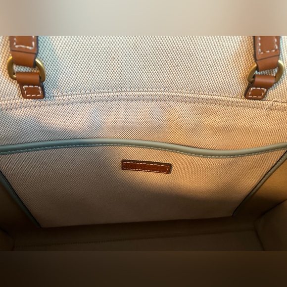 TORY BURCH Blake Canvas Jumbo Tote Bag Canvas Purse Travel Shoulder NWT HOST PK - Picture 6 of 11